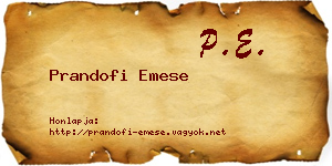 Prandofi Emese névjegykártya